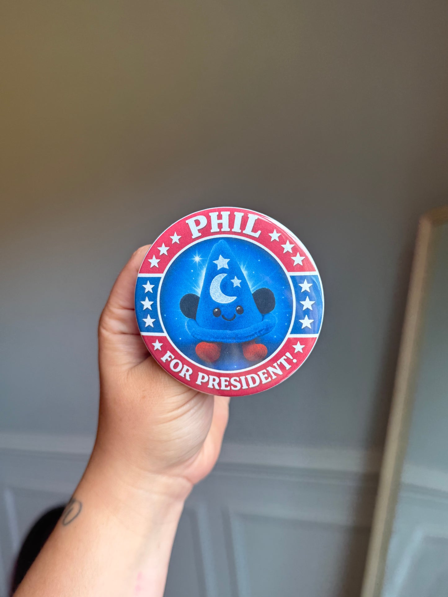 Phil for President Button 🤍❤️💙