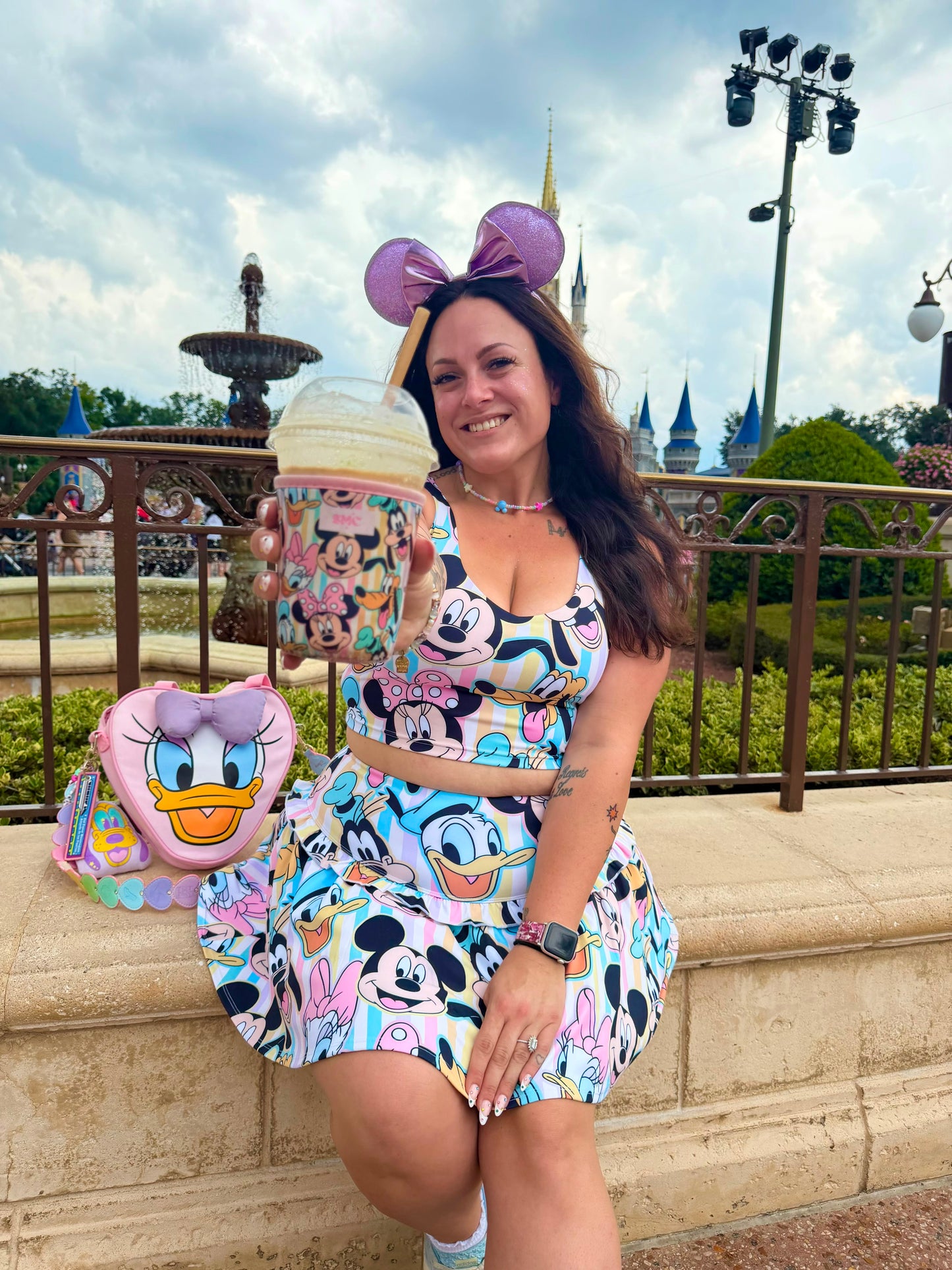 Mouse and friends rainbow ruffled skirt (RTS) ✨