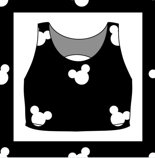 Black subtle womens sports top *pre order*