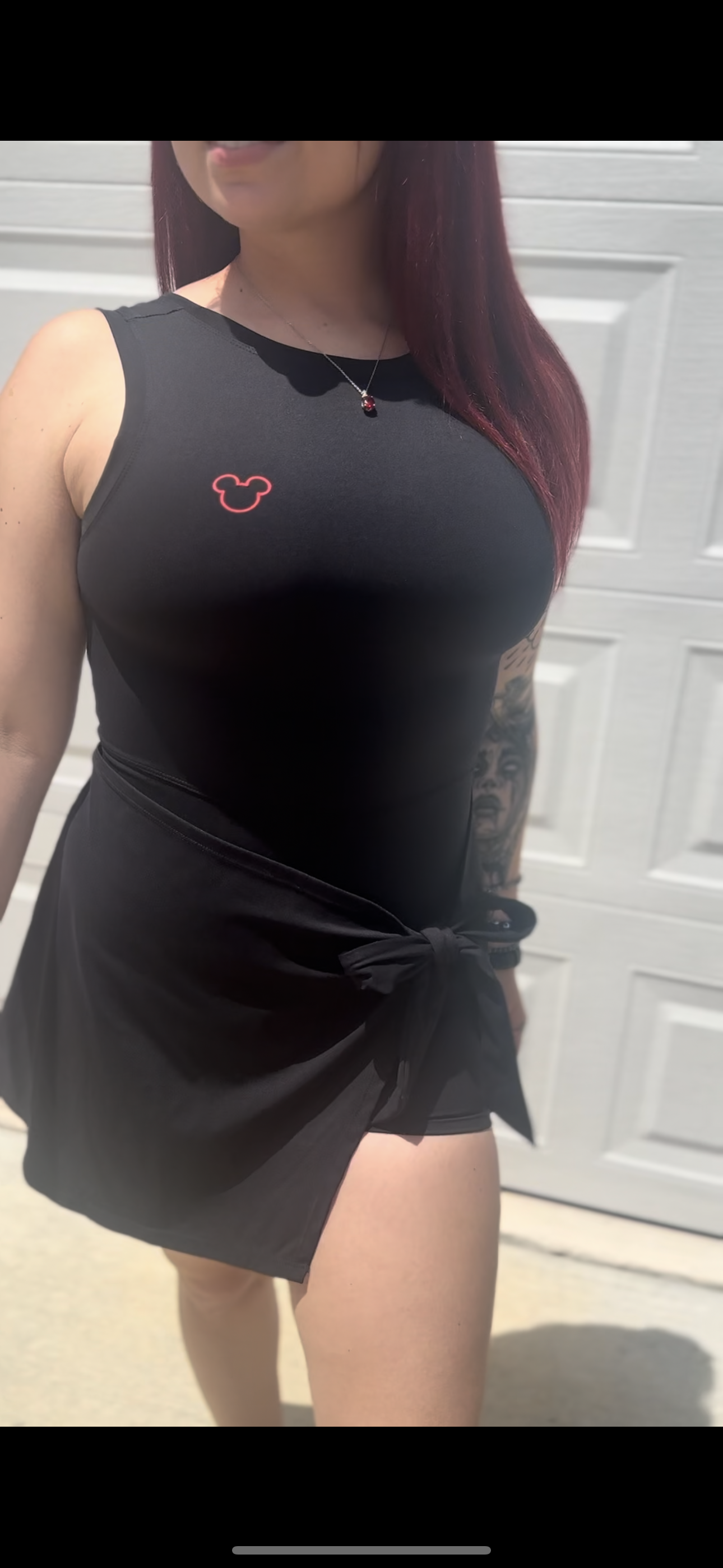 Black subtle tie women’s tennis dress (pre order)