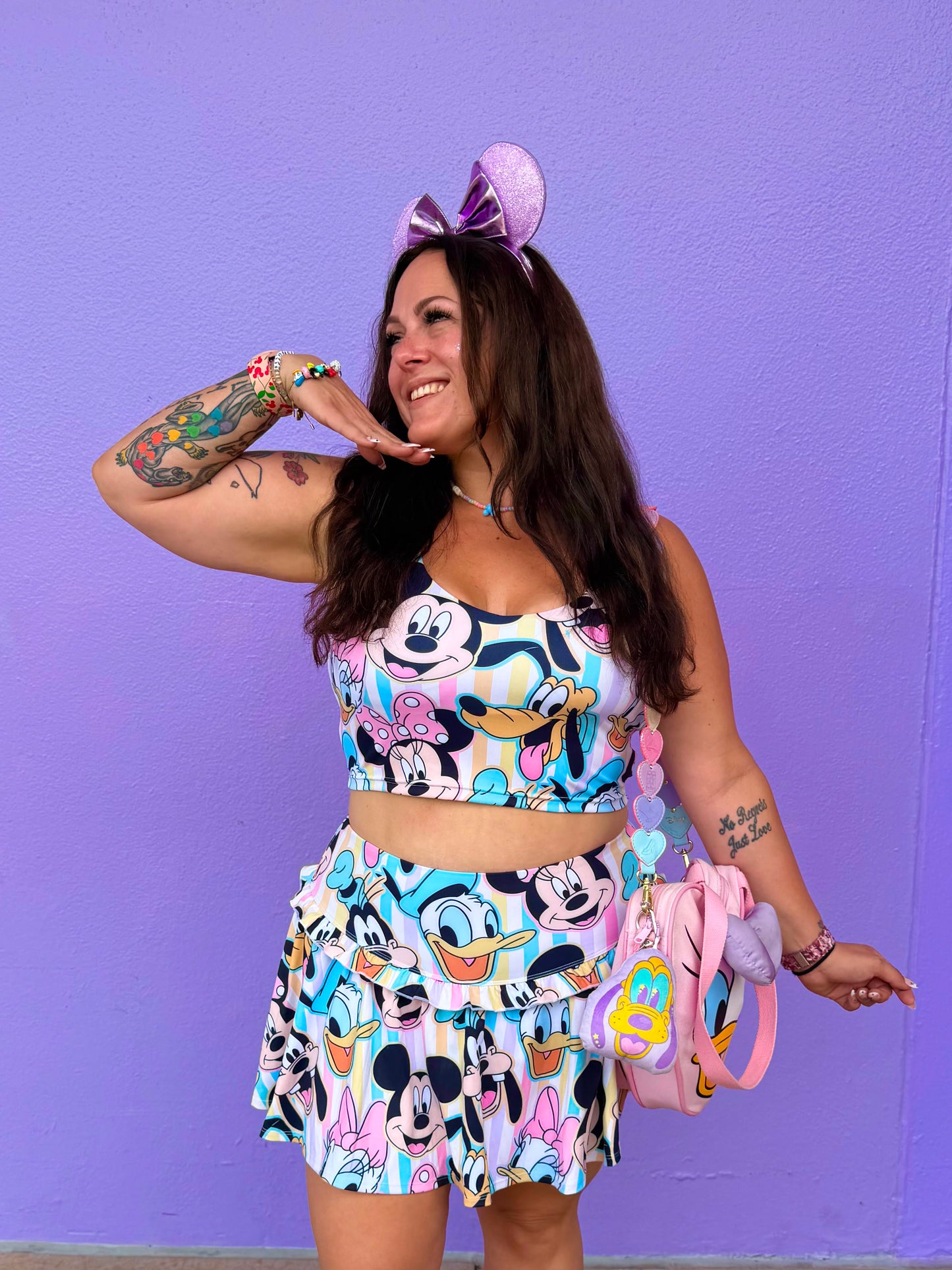Mouse and friends rainbow ruffled skirt (RTS) ✨