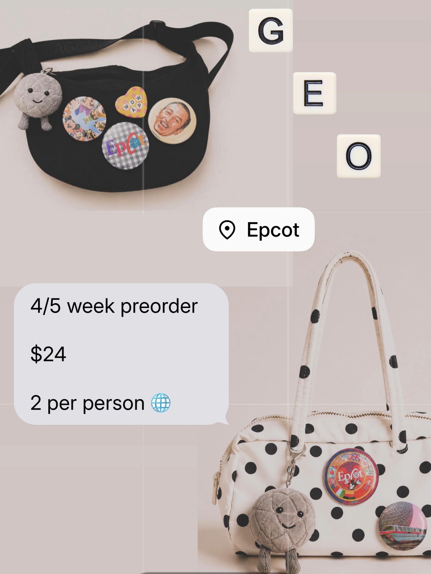 Geo Bag Charm ✨🌐