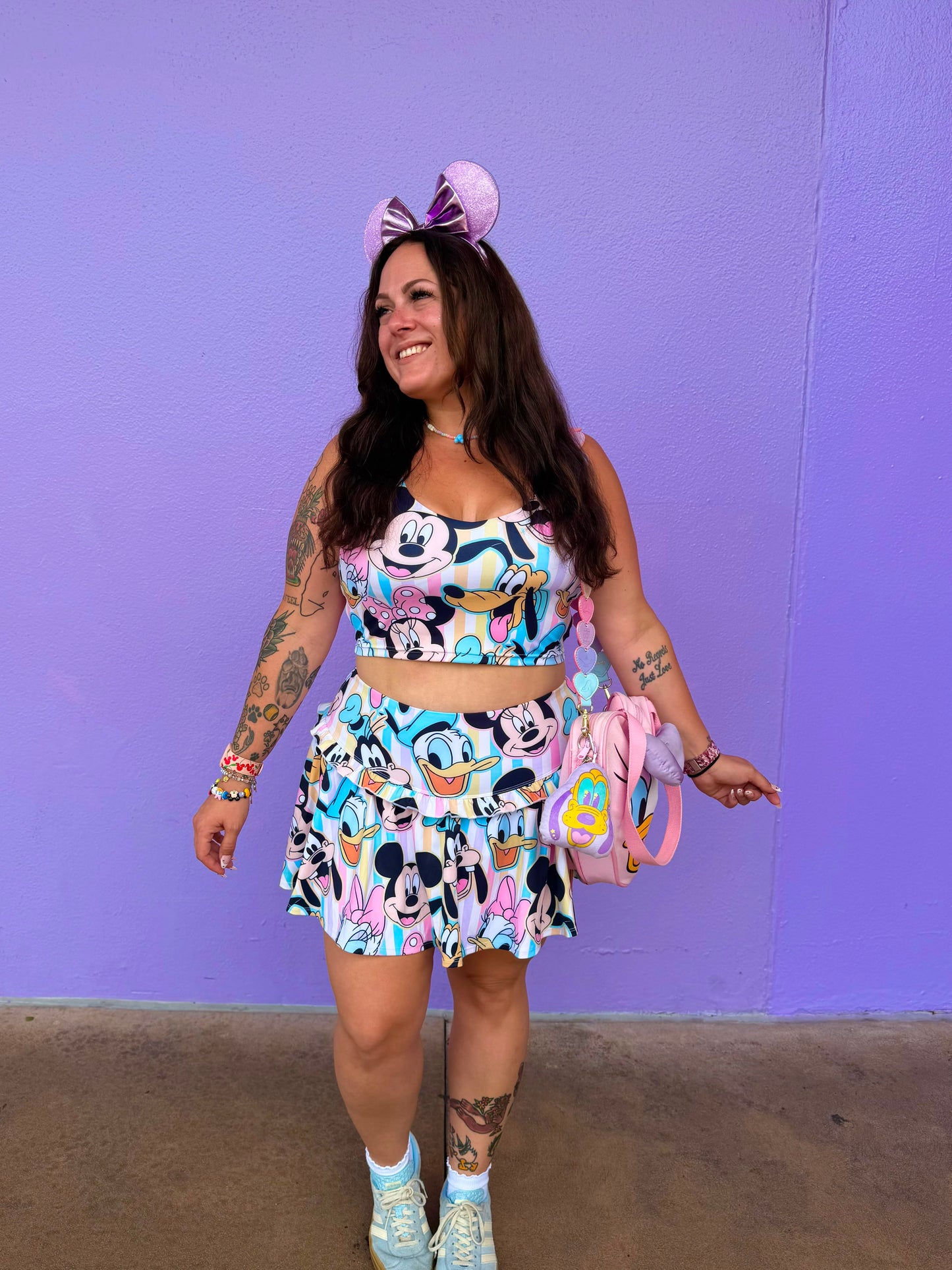 Mouse and friends rainbow ruffled skirt (RTS) ✨