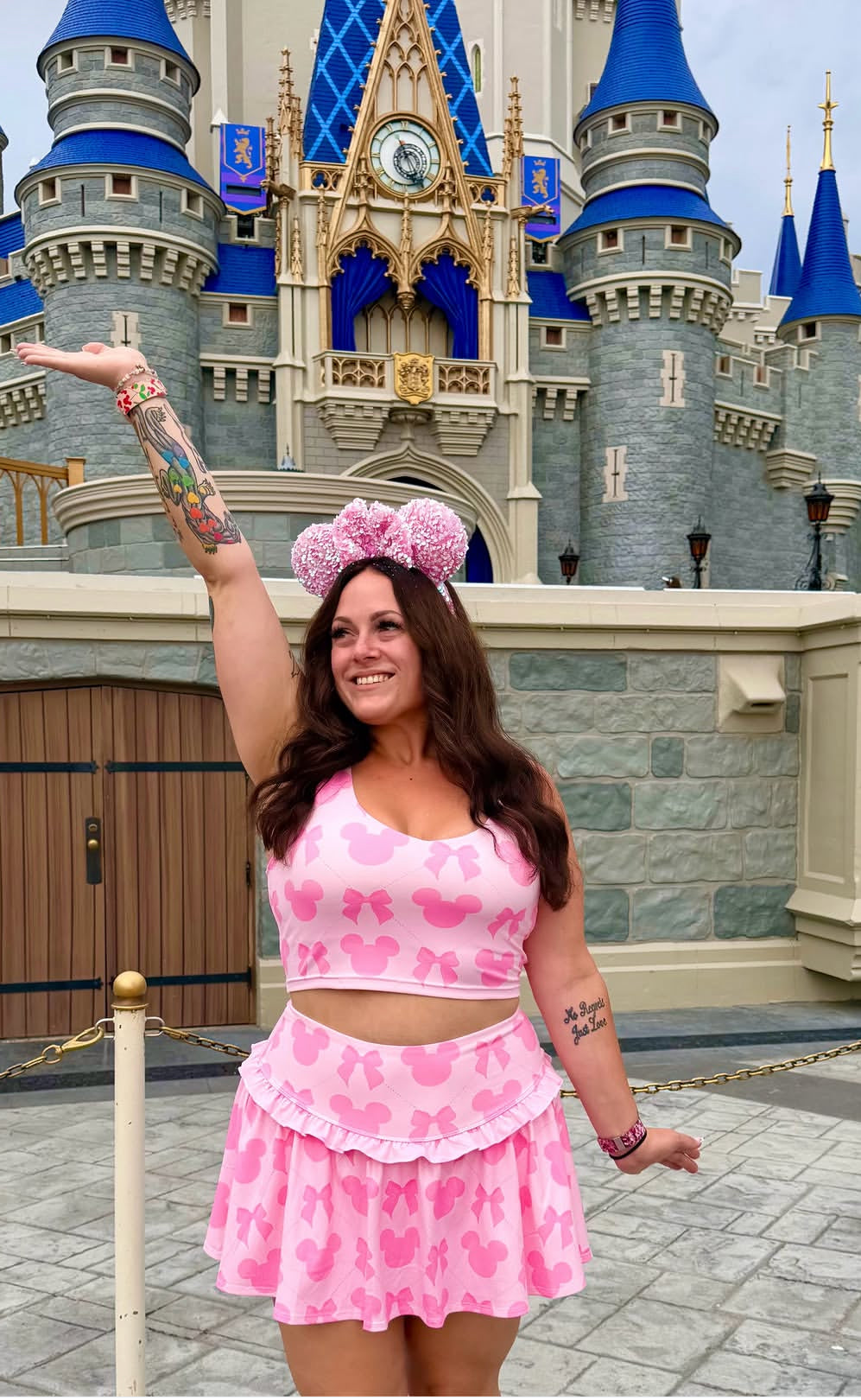 Pink mouse ruffled SKORT ready to ship